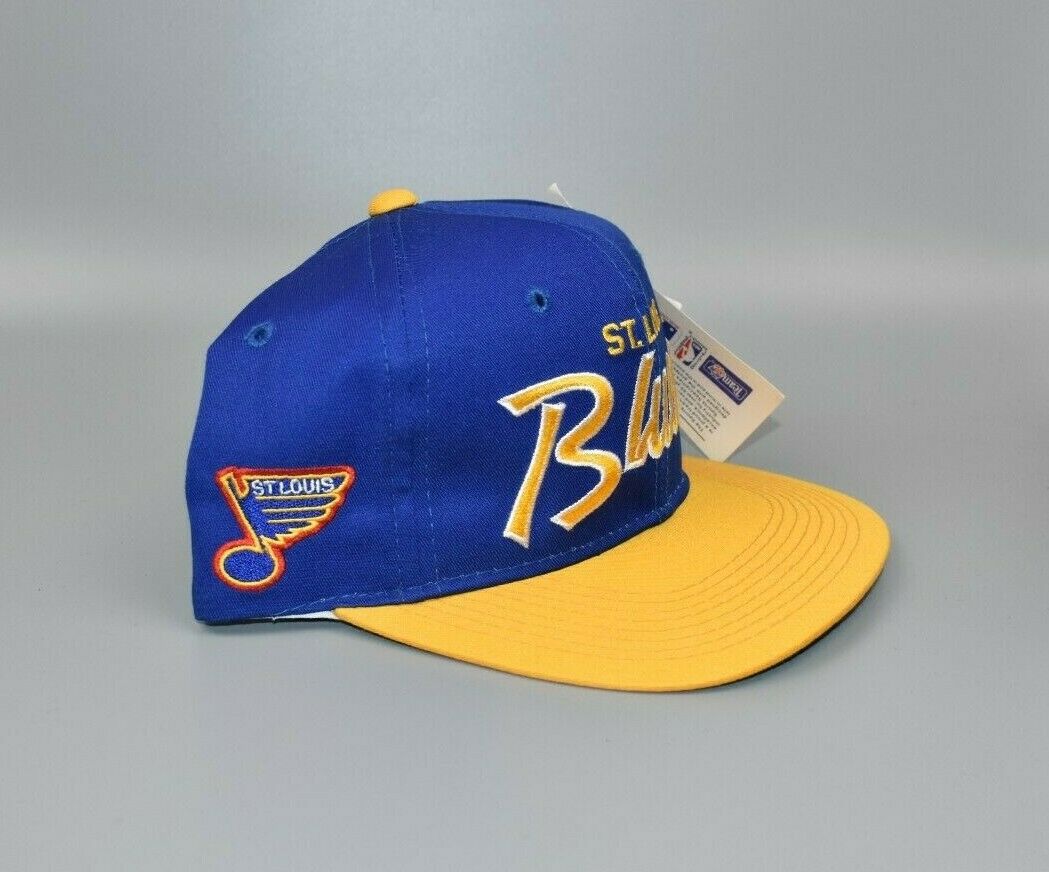 Lids St. Louis Blues Mitchell & Ness Vintage Script Snapback Hat