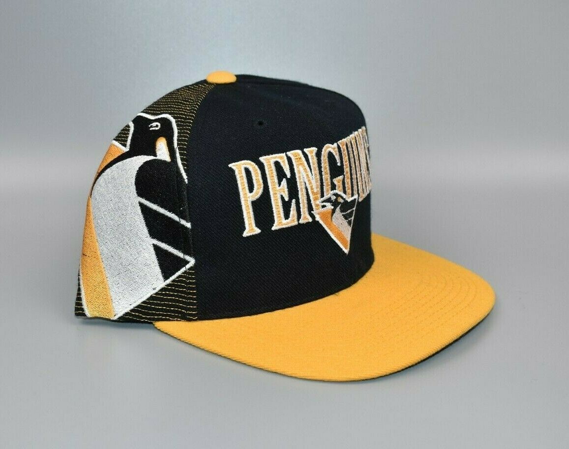 Vinage 90s Pittsburgh Penguins Sports Specialties Wave Snapback Hat Center  Ice