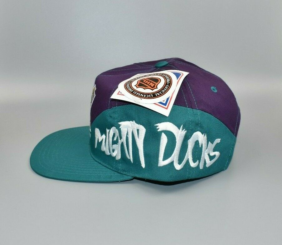 Vintage Signed Mighty Ducks Fitted Hat Cap Size 7 1/2 The Pond NHL