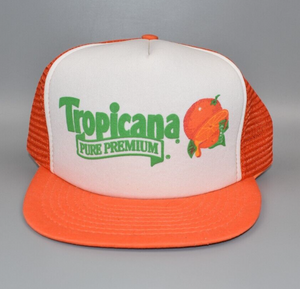 Tropicana Pure Premium Orange Juice Vintage Trucker Snapback Cap Hat