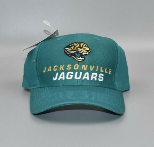 Jacksonville Jaguars Black Leather SnapBack Hat Team NFL Vintage Hat Cap