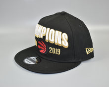 Load image into Gallery viewer, Toronto Raptors New Era 2019 NBA Champions Official Locker Room Snapback Cap Hat
