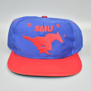 SMU Mustangs NCAA Vintage 90's Logo 7 Adjustable Snapback Cap Hat - NWT