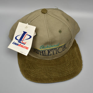 Oakland Athletics MLB Logo Athletic Vintage 90's Corduroy Brim Strapback Cap Hat