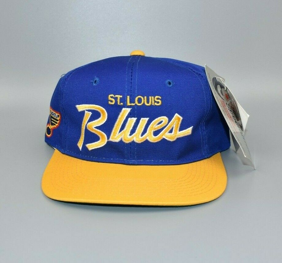 NWT NOS Vintage St Louis Blues NHL Snapback Script Hat Cap The Game (a64)
