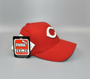 Cincinnati Reds PUMA Logo Athletic Red Wool Strapback Cap Hat - NWT