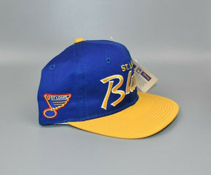 St. Louis Blues Vintage 90's Logo Athletic Splash Snapback Cap Hat - NWT