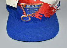 Load image into Gallery viewer, St. Louis Blues Vintage 90&#39;s Logo Athletic Splash Snapback Cap Hat - NWT
