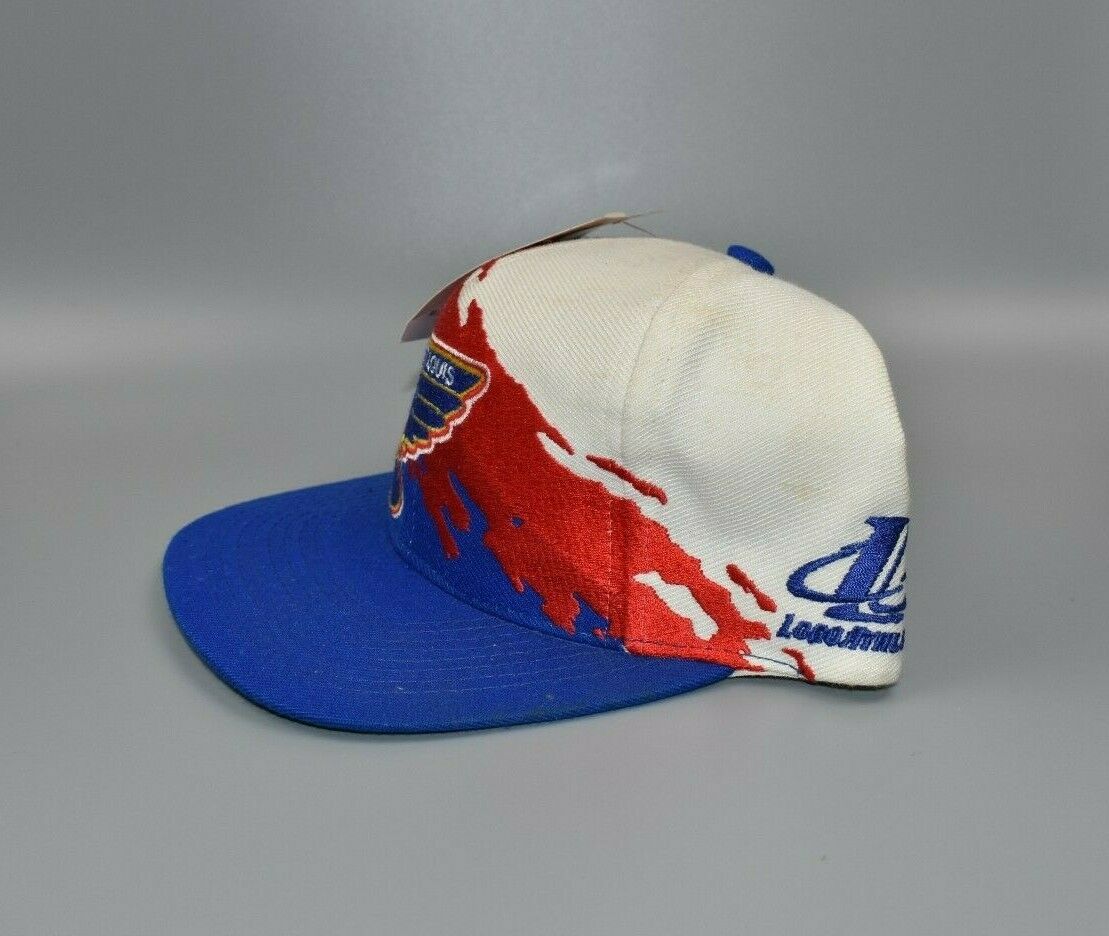 St. Louis Blues Vintage 90's Logo Athletic Splash Snapback Cap Hat - N –  thecapwizard