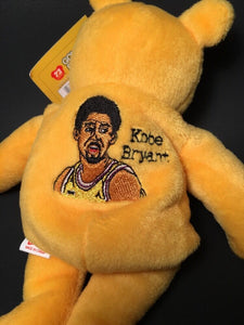 Kobe Bryant Los Angeles Lakers Plush Golden Beanie Bear Doll Figure