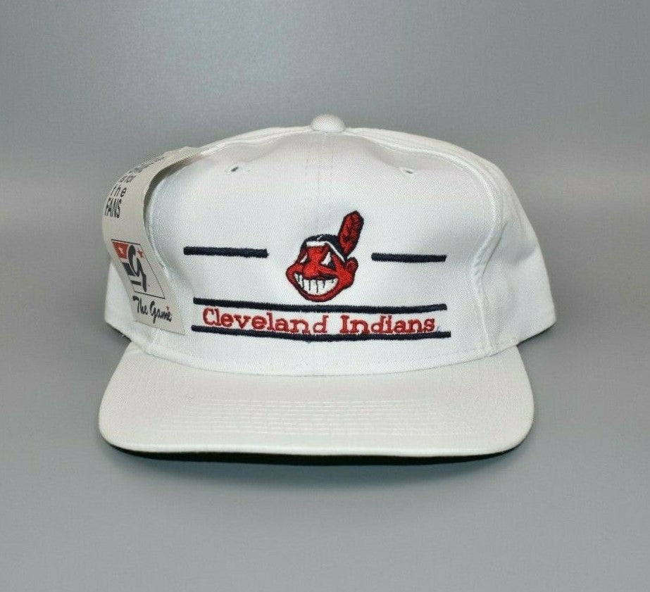 Cleveland Indians Vintage 90's The Game Split Bar Snapback Cap Hat