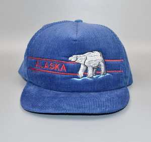Alaska Polar Bear Vintage Corduroy Snapback Cap Hat