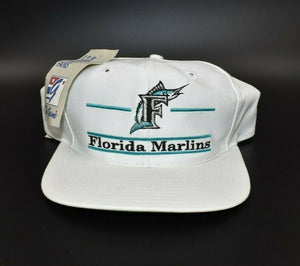 Florida Marlins Vintage 90's The Game Split Bar Snapback Cap Hat - NWT
