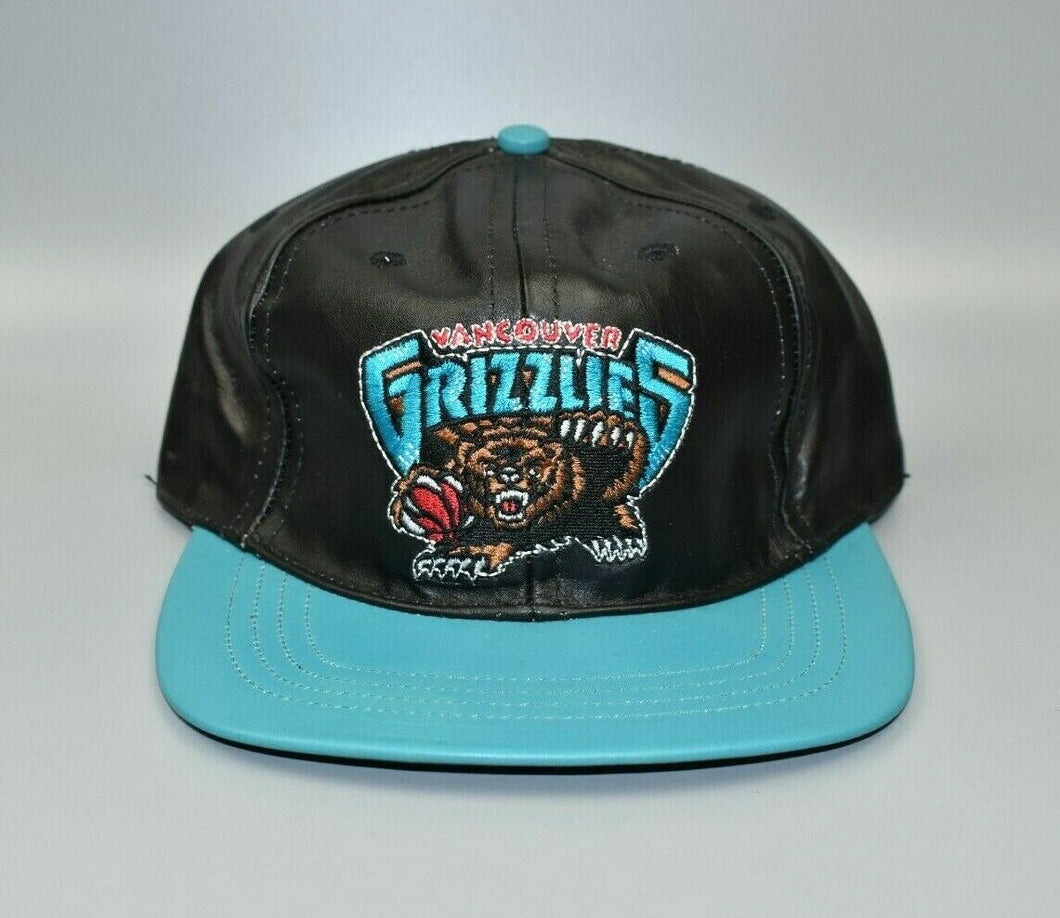 Vancouver Grizzlies NBA Vintage 90's J.H. Design Leather Strapback Cap Hat