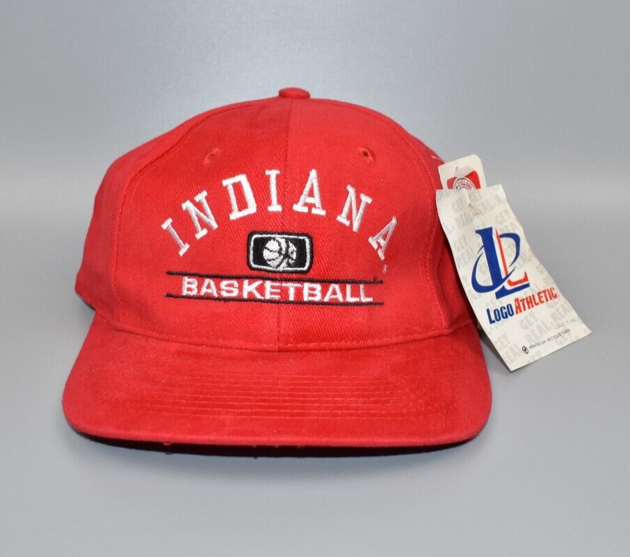 Indiana Hoosiers Basketball Vintage 90's Logo 7 Strapback Cap Hat - NWT