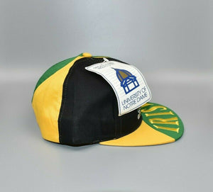 Notre Dame Fighting Irish Swirl Brim Spell Out Vintage Snapback Cap Hat - NWT