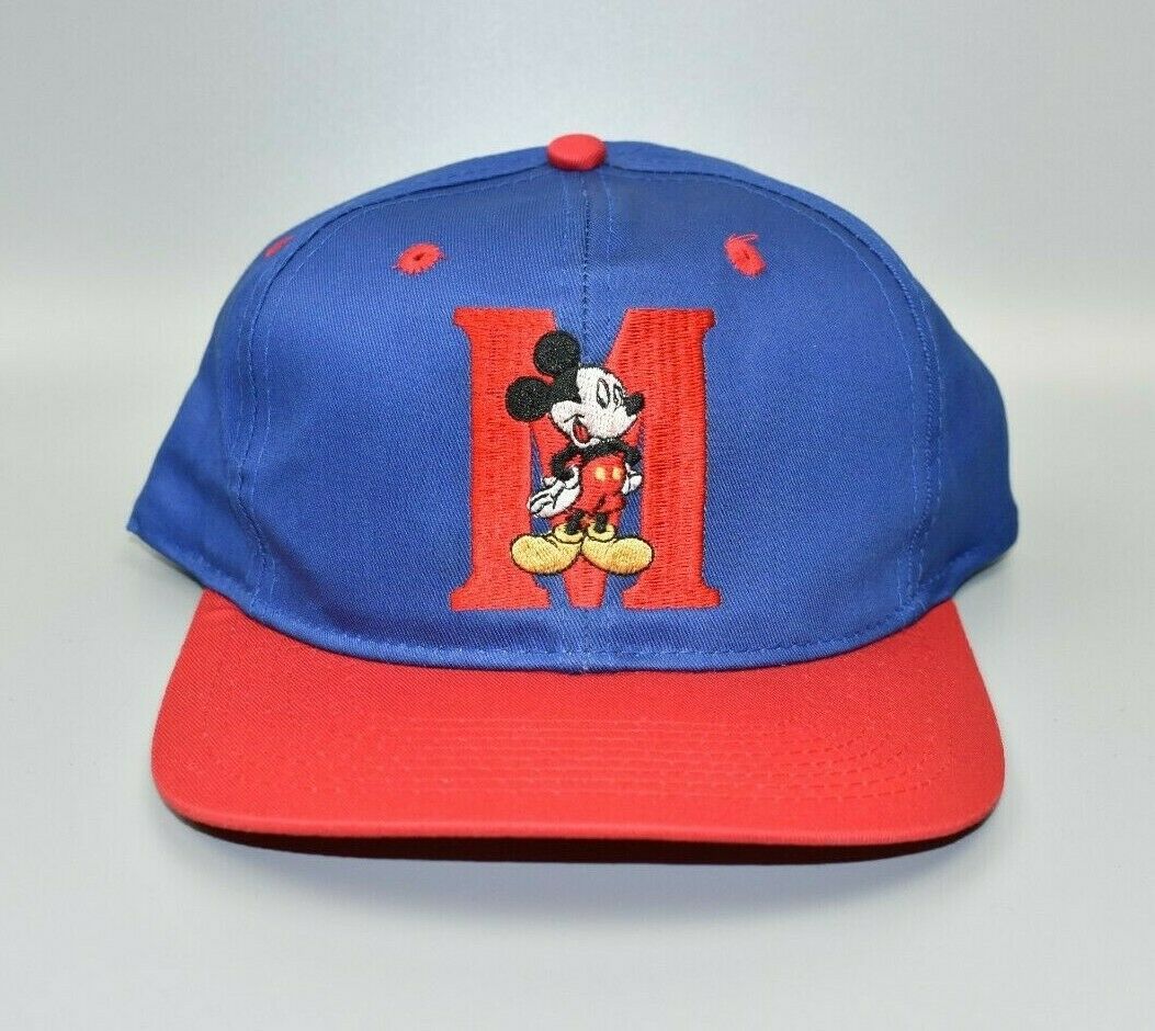 Mickey Mouse Disney Vintage 90's Back Script Mickey Snap Snapback