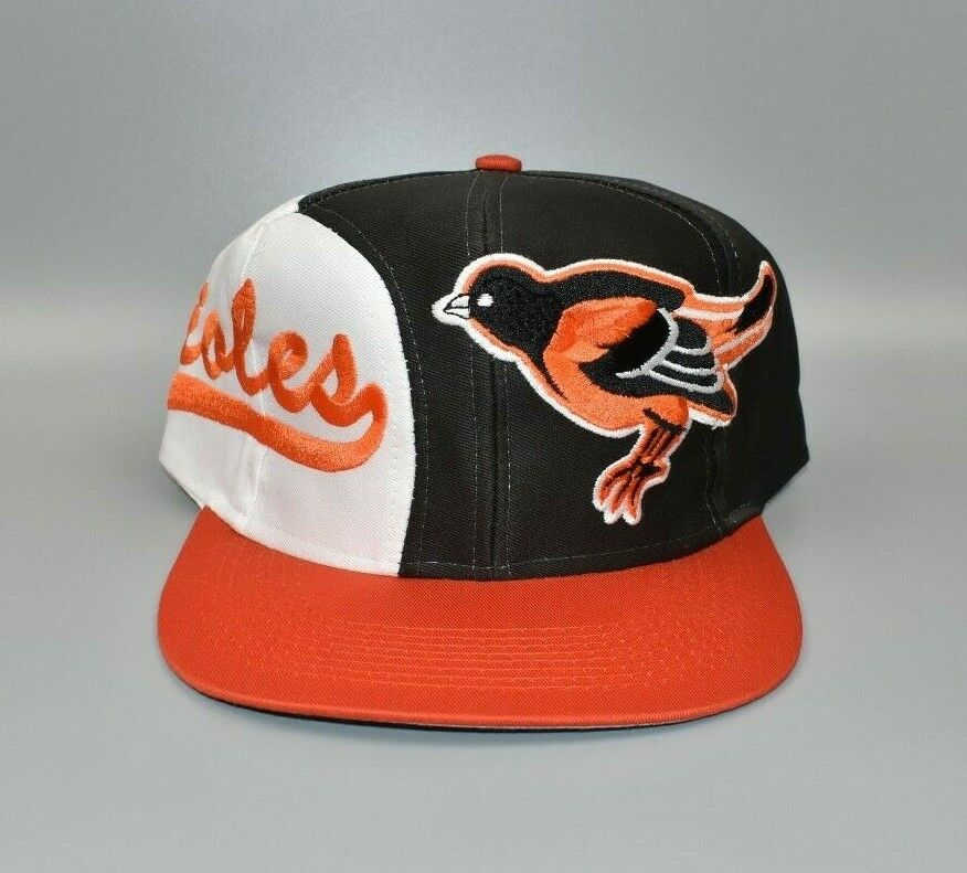 Baltimore Orioles Logo 7 Big Logo Side Script Vintage Snapback Cap Hat - NWT