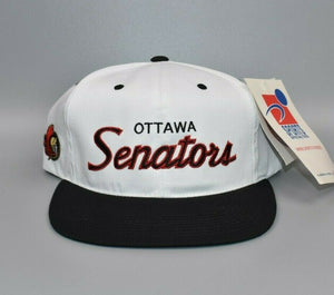 Ottawa Senators Vintage Sports Specialties Script Twill Snapback Cap Hat - NWT