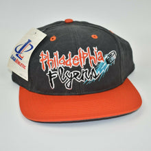 Load image into Gallery viewer, Philadelphia Flyers Logo Athletic Vintage Graffiti Script Puck Snapback Cap Hat
