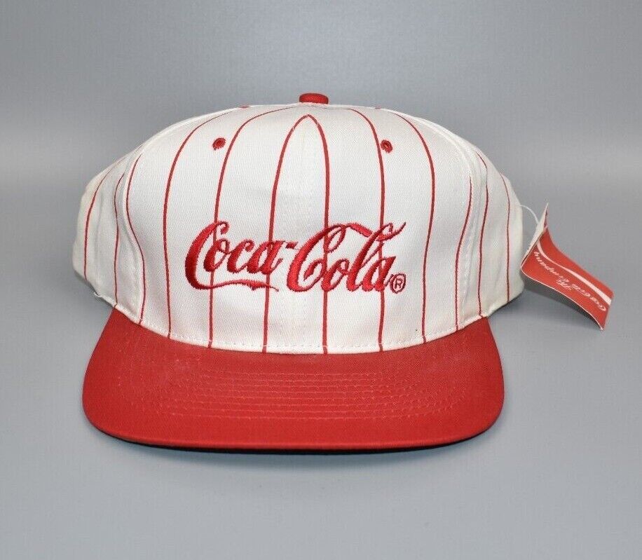 Coca-Cola Vintage 90's KC Pinstripe Snapback Cap Hat - NWT