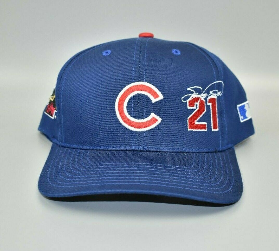 Vintage 1990s Chicago Cubs Baseball Cap Hat Snapback Blue Red Twins Enterprise