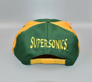 Seattle Supersonics Vintage 90's AJD Sonics Big Logo Snapback Cap Hat - NWT