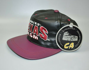 Texas A&M Aggies Vintage 90's Colosseum Athletics Leather Strapback Cap Hat