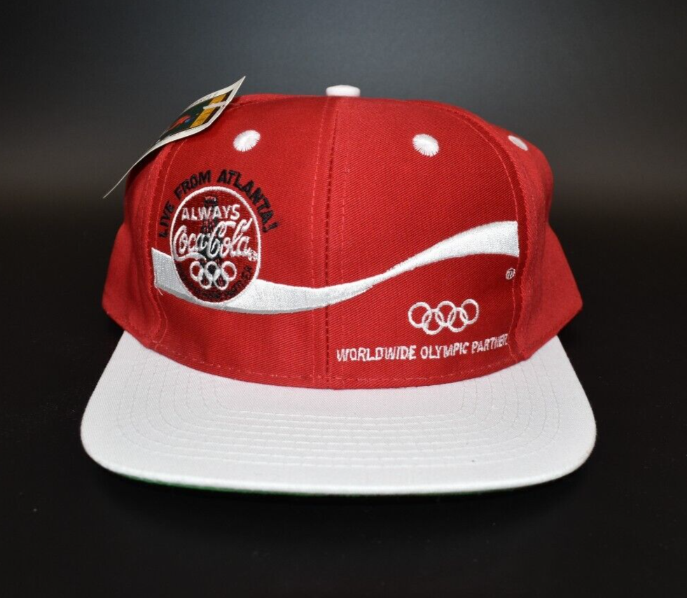 Vintage 1996 Coca-Cola Olympics The Game Snapback Cap Hat - NWT