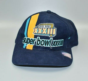 Vintage NFL Super Bowl XXXIII Broncos vs Falcons Logo Athletic Strapback Cap Hat