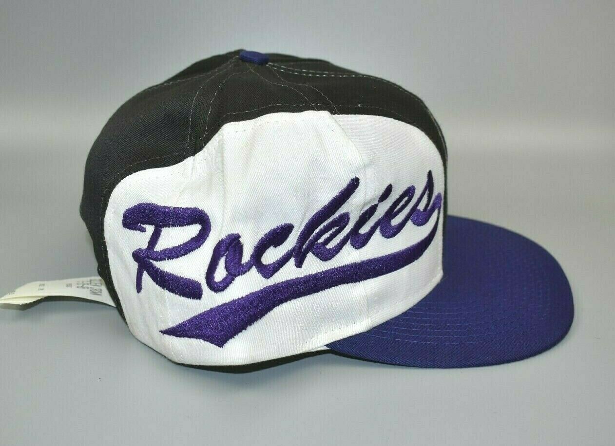 Vintage Colorado Rockies Starter Cursive Script Snapback Hat Cap MLB 90s  USA 