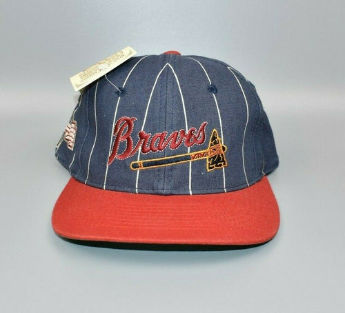 Atlanta Braves Vintage #1 Apparel Double Logo Spell Out Snapback Cap Hat -  NWT