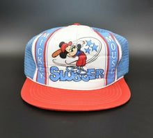 Load image into Gallery viewer, Mickey Mouse Baseball Slugger Walt Disney Vintage Trucker Snapback Cap Hat
