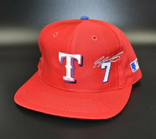 Load image into Gallery viewer, Texas Rangers Ivan Rodriguez Vintage 90&#39;s Twins Enterprise Snapback Cap Hat
