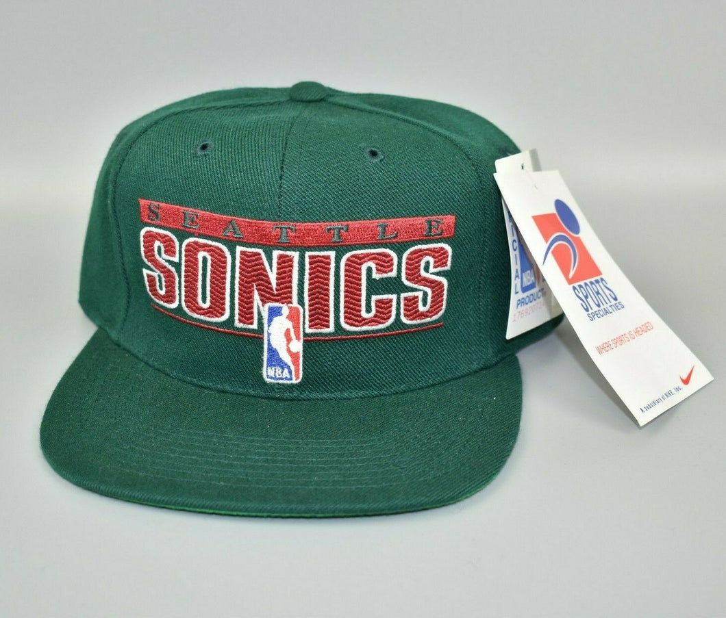 Seattle Sonics Supersonics Vintage Sports Specialties Snapback Cap Hat - NWT