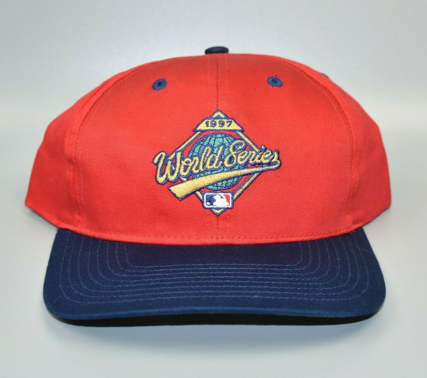 Vintage 1997 MLB World Series Logo Twins Enterprise Twill Snapback Cap –  thecapwizard
