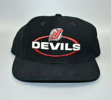 Load image into Gallery viewer, New Jersey Devils NHL Logo 7 Vintage 90&#39;s Oval Spell Out Strapback Cap Hat
